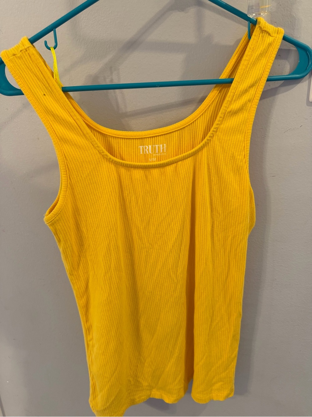 TRUTH Bright Yellow Ribbed Tank Top – Scoop Neck